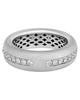 .94CT DIAMOND 18KT WHITE GOLD 3D MATTE & SHINY ETERNITY WEDDING ANNIVERSARY RING