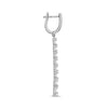 .56CT DIAMOND 14K WHITE GOLD ROUND GRADUATING JOURNEY LEVERBACK HANGING EARRINGS
