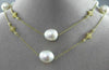 ESTATE LARGE .90CT DIAMOND 14KT YELLOW GOLD SOUTH SEA PEARL BY THE YARD NECKLACE