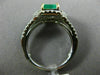 ESTATE 1.77CT DIAMOND & AAA EMERALD 14KT 2 TONE GOLD SQUARE HALO ENGAGEMENT RING