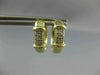ESTATE .12CT DIAMOND 14KT YELLOW GOLD 2 ROW PAVE HUGGIE HANGING EARRINGS #26694