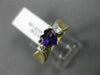 ESTATE .69CT DIAMOND & AAA HEART SHAPE AMETHYST 14K 2 TONE GOLD 3D PROMISE RING