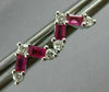 ESTATE .38CT DIAMOND & AAA RUBY 14KT WHITE GOLD V SHAPE BUTTERFLY STUD EARRINGS