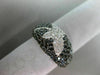 ESTATE 1.64CT WHITE & BLACK DIAMOND 14KT WHITE GOLD 3D PAVE BUTTERFLY LOVE RING