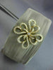 ESTATE WIDE .62CT DIAMOND 18K GOLD & STAINLESS STEEL FLOWER MESH BANGLE BRACELET