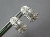 1.2CT DIAMOND 18K WHITE GOLD BAGUETTE ASSCHER & MOON STONE CLUSTER STUD EARRINGS