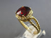 2CT DIAMOND & AAA GARNET 14KT YELLOW GOLD 3D CUSHION & ROUND FILIGREE LOVE RING