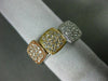 ESTATE WIDE .45CT DIAMOND 14KT TRI COLOR GOLD SQUARE CLUSTER STACKABLE FUN RING