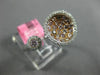 WIDE .73CT WHITE & PINK DIAMOND 18K WHITE & ROSE GOLD 3D ROUND CLUSTER FUN RING