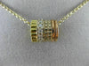 ESTATE .36CT DIAMOND 18KT TRI COLOR 3D CLASSIC MULTI BARREL FLOATING PENDANT