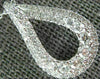 ESTATE .60CT DIAMOND 18KT WHITE GOLD 3D DOUBLE HALO TEAR DROP FLOATING PENDANT