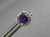 ESTATE 1.02CT DIAMOND & AAA AMETHYST 14K WHITE GOLD ROUND HALO CLASSIC EARRINGS