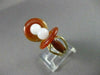 ANTIQUE WIDE 14KT YELLOW GOLD ONYX & WHITE QUARTZ DOUBLE EYE LUCKY RING #22336