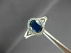 ESTATE 1.15CT DIAMOND & AAA SAPPHIRE 14K WHITE GOLD CLASSIC OVAL ENGAGEMENT RING
