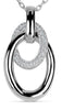ESTATE .39CT ROUND DIAMOND 18KT WHITE GOLD DOUBLE OVAL LOVE KNOT CLASSIC PENDANT