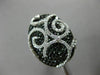 ESTATE LARGE 1.89CT WHITE & BLACK DIAMOND 18KT WHITE GOLD OVAL FILIGREE FUN RING