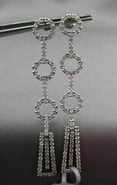 ESTATE LARGE 1.13CT DIAMOND 14K WHITE GOLD 3D MULTI SHAPE HANGING EARRINGS VS