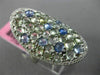 LARGE 4.21CT DIAMOND & AAA GREEN AMETHYST & BLUE TOPAZ 14KT WHITE GOLD OVAL RING