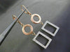 ESTATE LARGE .46CT DIAMOND 14KT WHITE & ROSE GOLD MATTE & SHINY HANGING EARRINGS