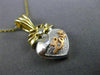 ESTATE .05CT DIAMOND 14KT WHITE YELLOW & ROSE GOLD 3D LOVE HEART PENDANT #17515