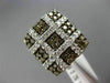 ESTATE LARGE 1.92CT WHITE & CHOCOLATE FANCY DIAMOND 14KT WHITE GOLD SQUARE RING