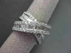 ANTIQUE WIDE 2.54CT DIAMOND 14KT WHITE GOLD CROSS OVER BAND COCKTAIL RING