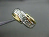 ESTATE 1.20CT DIAMOND 14KT TWO TONE GOLD DIAGONAL WAVE ANNIVERSARY RING #19620