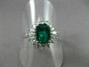 ANTIQUE 1.90CT DIAMOND & AAA COLOMBIAN EMERALD PLATINUM ENGAGEMENT RING #22258