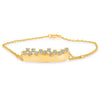 ESTATE WIDE .96CT DIAMOND 14KT YELLOW GOLD 3D ROUND ENGRAVABLE CROWN ID BRACELET