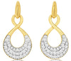 ESTATE .50CT DIAMOND 14K 2 TONE GOLD 3D INFINITY TEAR DROP LOVE HANGING EARRINGS