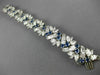 ANTIQUE 28.30CT DIAMOND & AAA SAPPHIRE PLATINUM 3D FLOWER OPEN FILIGREE BRACELET