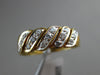 ESTATE .22CT DIAMOND 14KT 2 TONE GOLD MULTI WAVE WEDDING ANNIVERSARY RING #1600