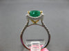 4.49CT DIAMOND & AAA EMERALD 18KT 2 TONE GOLD CLASSIC ROUND HALO ENGAGEMENT RING