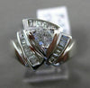 ESTATE WIDE .63CT DIAMOND 14K WHITE GOLD 3D TRIANGULAR ENGAGEMENT RING 13mm WIDE