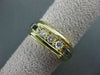 ESTATE WIDE .30CT DIAMOND 14KT TWO TONE GOLD SQUARE 3 STONE GYPSY RING #10911