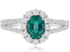 1.46CT DIAMOND & AAA EMERALD 18K WHITE GOLD 3D OVAL CLASSIC HALO ENGAGEMENT RING