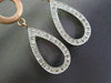 ESTATE LARGE .46CT DIAMOND 14KT WHITE & ROSE GOLD 3D PEAR DROP HANGING EARRINGS