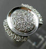 ANTIQUE LARGE .62CT ROUND DIAMOND 18KT WHITE GOLD 3D OVAL RING BEAUTIFUL! #22508