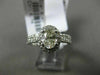 ESTATE 1.42CT ROUND & OVAL DIAMOND 14K WHITE GOLD 3D ENGAGEMENT WEDDING RING SET