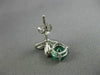 ESTATE LARGE 3.25CT DIAMOND & AAA COLOMBIAN EMERALD FLOWER HANGING STUD EARRINGS