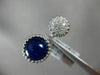 ESTATE .36CT DIAMOND & AAA CABOCHON LAPIS 14KT WHITE GOLD 3D CLUSTER ROUND RING