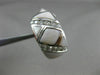 ESTATE WIDE .57CT DIAMOND 14KT WHITE GOLD 3D AAA MOTHER OF PEARL TRIANGULAR RING