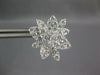 LARGE 3.42CT DIAMOND 18KT WHITE GOLD ROUND MULTI LEAF FLOWER INVISIBLE EARRINGS