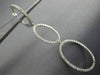 ESTATE .93CT DIAMOND 18KT WHITE GOLD 3D DOUBLE OPEN OVAL HUGGIE HANGING EARRINGS