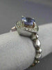 ESTATE 1.08CT DIAMOND & TANZANITE 14KT WHITE GOLD 3D SQUARE HALO ENGAGEMENT RING