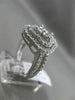 ESTATE WIDE .97CT DIAMOND 14KT WHITE GOLD FLOWER DOUBLE HALO OPEN FILIGREE RING