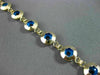 ESTATE 14KT YELLOW GOLD & ROUND BLUE CRYSTAL FLORAL EVIL EYE BRACELET #22954