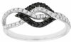 ESTATE .38CT WHITE & BLACK DIAMOND 14KT WHITE GOLD 3D INFINITY LOVE RING