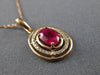 ESTATE .69CT DIAMOND & AAA RUBY 14KT ROSE GOLD 3D CLASSIC OVAL FLOATING PENDANT