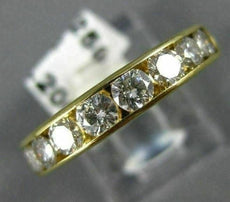 ESTATE 1.20CT DIAMOND 14KT YELLOW GOLD 8 STONE CHANNEL ANNIVERSARY RING #21015